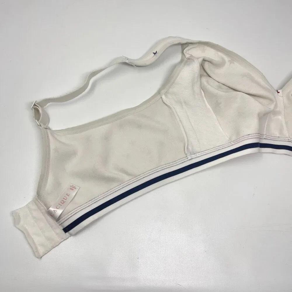 Cacique Lane Bryant Unlined Full Coverage No Wire White Stars Bra Women Size 42D